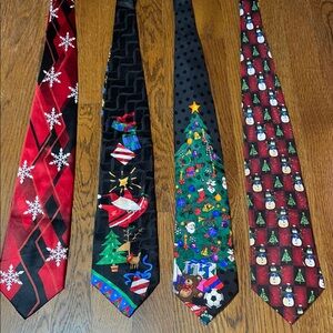 Festive Christmas Ties - Set of 4